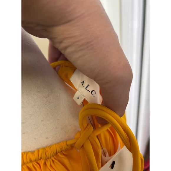 NWT A.L.C Yellow/Orange Sleeveless Blouson Maxi Dress Sz S - Picture 4 of 4